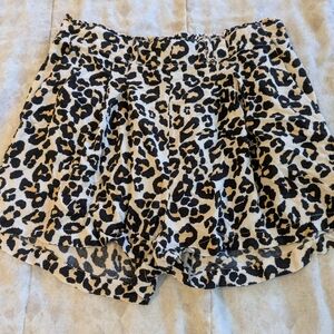 Women's Primark Leopard Print Skort in Black and Cream Size 12